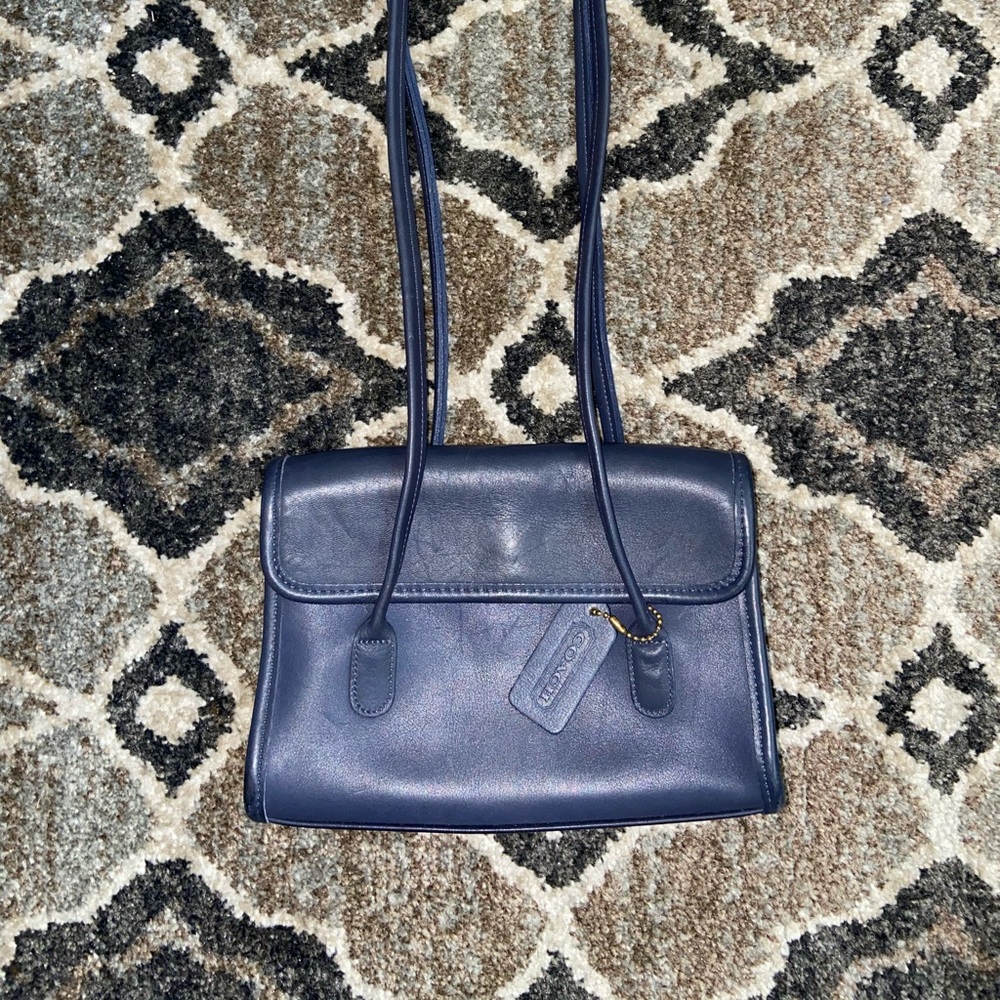 Navy blue coach purse